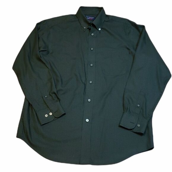 Green gingham Roundtree & Yorke Button down Shirt, medium - Picture 1 of 7